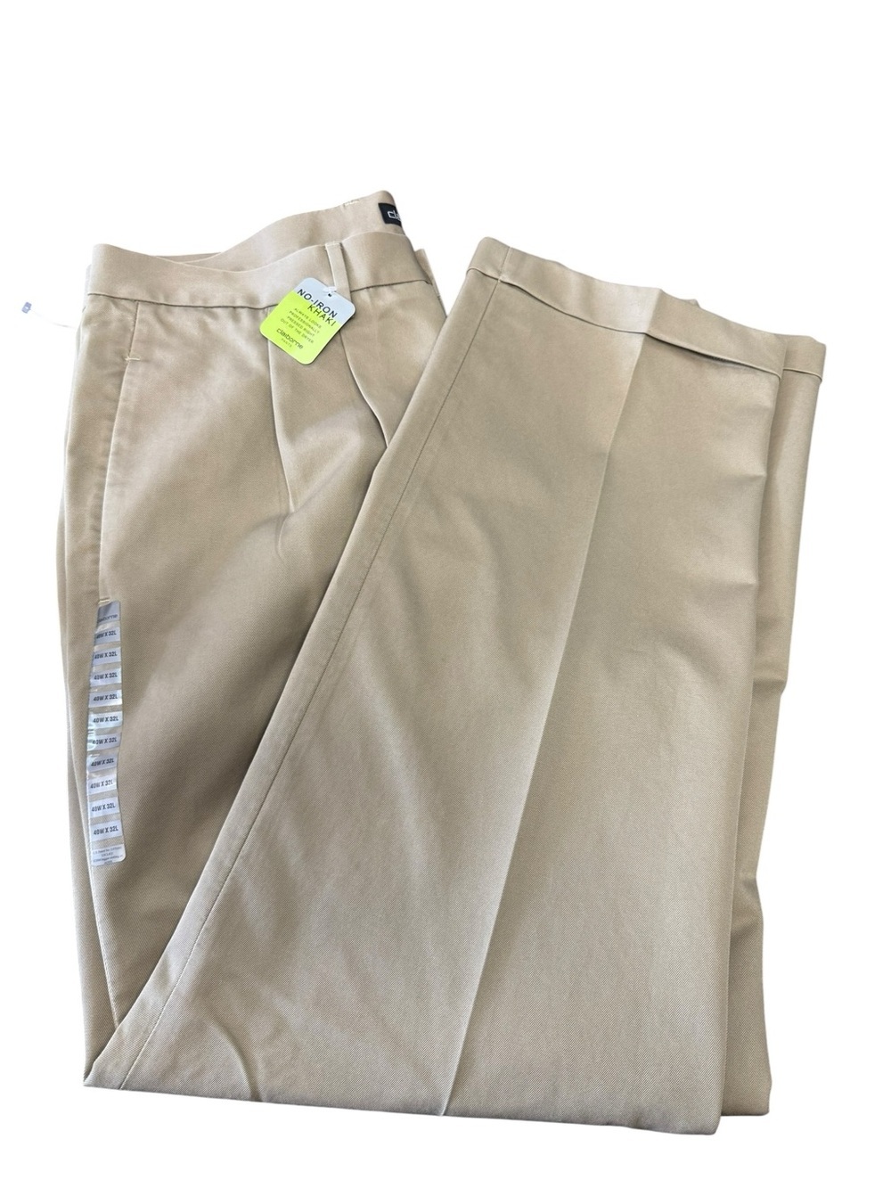 Men’s Pleated Khaki Dress Pants Cuffed Hem Office Career Trousers 40x32 - Picture 9 of 10